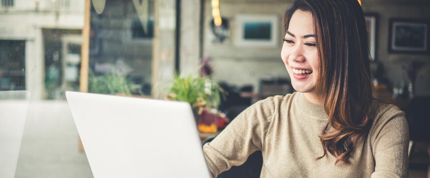 Woman viewing Laptop