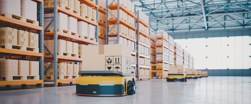 Warehouse Robot Carrying Packages