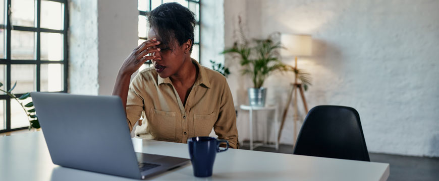 Girl Looking at a Computer Screen Confused