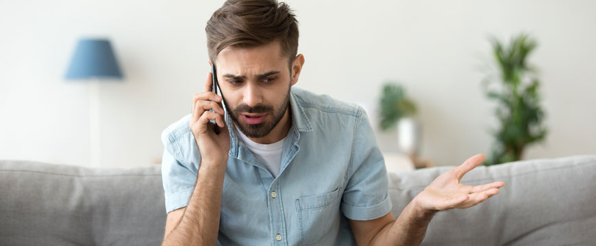 Guy on the Phone, Acting Confused