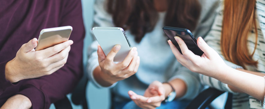 People Looking at their Cell Phones