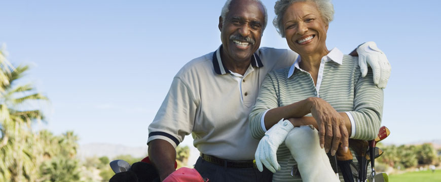 Planning for Retirement, Retired Couple on the golf course