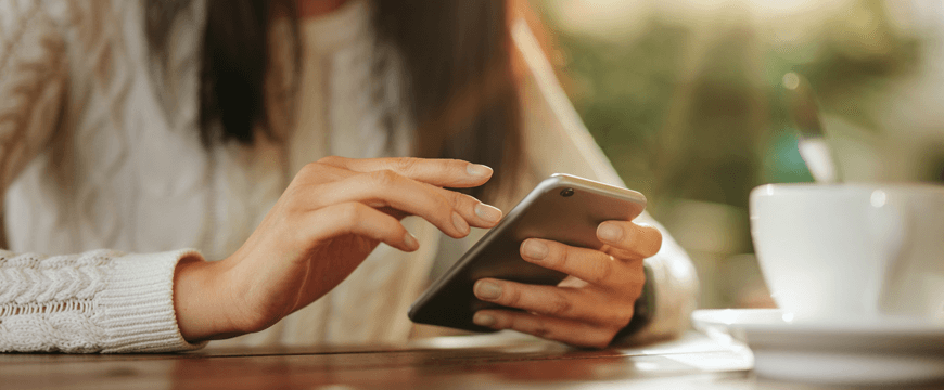 Woman using cell phone