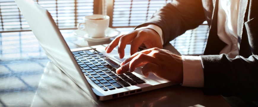Business man on computer