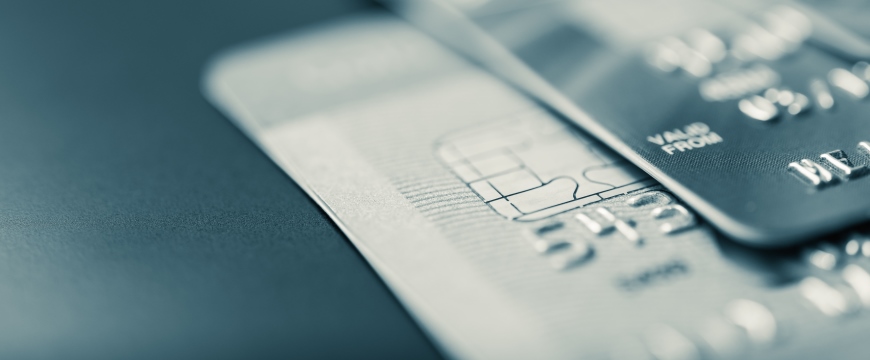 Card Services, image of two overlaping business cards on the right sideof the banner