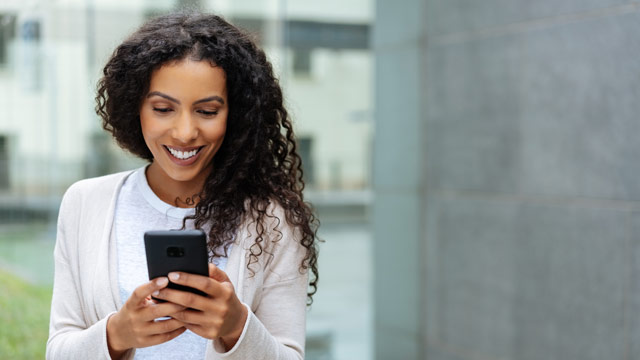 Woman using Cell Phone