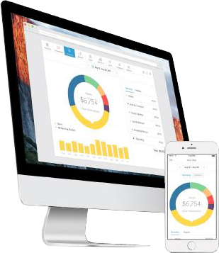 Picture of computer with Money Management screen